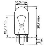 ŽARNICA brez grla W5W 12V 5W W2.1x9.5 ŽARNICA brez grla W5W 12V 5W W2.1x9.5