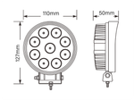 ŽAROMET LED 1800Lm DELOVNI OKROGEL FI=110 10-40V 22W 2V1 z funkcijo utripajoče luči rotacijska ŽAROMET LED 1800Lm DELOVNI OKROGEL FI=110 10-40V 22W 2V1 z funkcijo utripajoče luči rotacijska