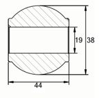 KROGLA POTEZNICE fi=19/38 B=44 KROGLA POTEZNICE fi=19/38 B=44