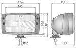 ŽAROMET SPREDNJI PRAVOKOTEN Z OHIŠJEM s pozicijo H4 in T4W 184x102x110 ZETOR ŽAROMET SPREDNJI PRAVOKOTEN Z OHIŠJEM s pozicijo H4 in T4W 184x102x110 ZETOR