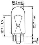 ŽARNICA brez grla W5W 12V 5W W2.1x9.5 ŽARNICA brez grla W5W 12V 5W W2.1x9.5