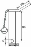 SORNIK Z ROČAJEM IN VAROVALKO NA VERIGI fi=25 L=175 SORNIK Z ROČAJEM IN VAROVALKO NA VERIGI fi=25 L=175