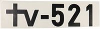 NALEPKA "TV 521" NA POKROVU MOTORJA TV-TOMO VINKOVIČ 65x220