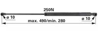 AMORTIZER KABINE L=490 F=250N STEYR