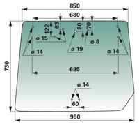 STEKLO KABINE ZADAJ zgoraj KUBOTA M5091, M5091HC, M5091HC-GE - M5111