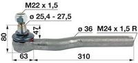 ZGLOB VOLANA DESNI UKRIVLJEN M24x1.5D K25.4/27.5 DEUTZ FAHR DEUTZ FAHR Agrotron K90, K 100, 
Agrotron 4.70 -> 8001/8002,   Agrotron MK1 4.80 -> 8003/