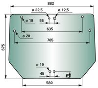 STEKLO KABINE ZADAJ zgoraj CASE JX55C FARMALL STEKLO KABINE ZADAJ zgoraj CASE JX55C FARMALL