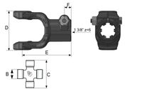VILICA T3 ZUNANJA S PRITRDILNIM VIJAKOM IN PRIKLJUČKOM 1 3/8" z=6 VILICA T3 ZUNANJA S PRITRDILNIM VIJAKOM IN PRIKLJUČKOM 1 3/8" z=6