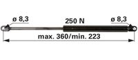 AMORTIZER KABINE L=360 F=250N MF-MASSEY FERGUSON