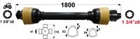 KARDAN T8  L=1800 mm S SKLOPKO PROSTOTEKOČO DESNI PROSTI TEK