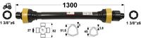 KARDAN T4 L=1300 mm S SKLOPKO ZVEZDASTO 900 Nm