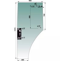 STEKLO KABINE VRAT levo (tonirano zeleno) JD-JOHN DEERE 5300-5400-5500-5310-5410-5510
