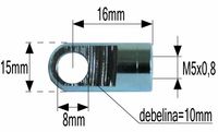PRIKLJUČEK AMORTIZERJA FI=8 M5x0.8 debelina=10mm PRIKLJUČEK AMORTIZERJA FI=8 M5x0.8 debelina=10mm