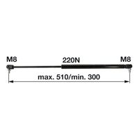 AMORTIZER KABINE L=510 F=220N PP-PP CASE AMORTIZER KABINE L=510 F=220N PP-PP CASE