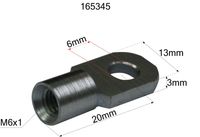 PRIKLJUČEK AMORTIZERJA TANKI (ALU) (notranji navoj M6,FI luknje 6mm,debelina 3mm) PRIKLJUČEK AMORTIZERJA TANKI (ALU) (notranji navoj M6,FI luknje 6mm,debelina 3mm)