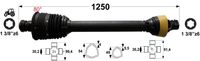 KARDAN T5 L=1250 mm DIREKTNI Z ZGLOBOM 80° KARDAN T5 L=1250 mm DIREKTNI Z ZGLOBOM 80°
