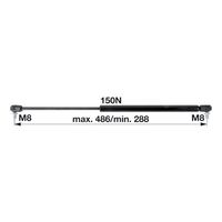 AMORTIZER KABINE L=486  F=150N  PP-PP MF-MASSEY FERGUSON