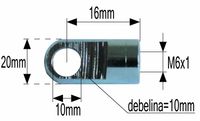 PRIKLJUČEK AMORTIZERJA FI=10 M6x1 debelina=10mm L=16mm PRIKLJUČEK AMORTIZERJA FI=10 M6x1 debelina=10mm L=16mm