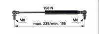 AMORTIZER KABINE L=235 F=150N DEUTZ AMORTIZER KABINE L=235 F=150N DEUTZ