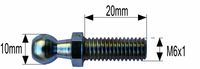 BUČKA AMORTIZERJA STEKLA ZGLOBA PLINA samo bučka M6x1 FIbučke=10mm zev ključa=10mm  Lnavoja=20mm