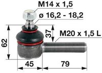 ZGLOB VOLANA zunanji levi M20x1.5mm K16.3mm STEYR