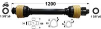 KARDAN T7 L=1200 mm S SKLOPKO PROSTOTEKOČO  DESNI PROSTI TEK