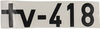 NALEPKA "TV 419" NA POKROVU MOTORJA TV-TOMO VINKOVIČ