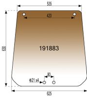 STEKLO KABINE BOČNO LEVO ali  DESNO (tonirano rjavo) FIAT TS 23 - 24 - 25 - 28 ; SIAC TS 23 466-566-666-766-50.56-55.56-60.76-70.56 ; SIAC TS 24,25 46