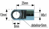 PRIKLJUČEK AMORTIZERJA FI=8 M6x1 debelina=5mm PRIKLJUČEK AMORTIZERJA FI=8 M6x1 debelina=5mm