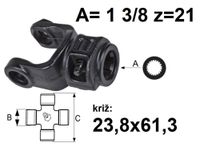 VILICA KARDANA ZUNANJA T12 T2 1 3/8 z=21 KRIŽ 23.8x61.3 VILICA KARDANA ZUNANJA T12 T2 1 3/8 z=21 KRIŽ 23.8x61.3