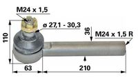 ZGLOB VOLANA notranji desni M24x1.5mm K27mm L=280mm MF-MASSEY FERGUSON ZGLOB VOLANA notranji desni M24x1.5mm K27mm L=280mm MF-MASSEY FERGUSON