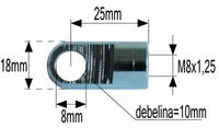 PRIKLJUČEK AMORTIZERJA FI=8 M8x1.25 debelina=10mm L=25mm PRIKLJUČEK AMORTIZERJA FI=8 M8x1.25 debelina=10mm L=25mm