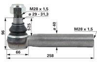 ZGLOB VOLANA notranji desni M28x1.5mm K 21,3mm L= 225 mm tip DANA SPICER JOHN DEERE 6100R 6320 ZGLOB VOLANA notranji desni M28x1.5mm K 21,3mm L= 225 mm tip DANA SPICER JOHN DEERE 6100R 6320