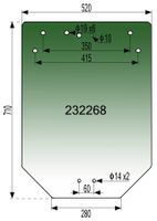STEKLO KABINE ZADAJ zgoraj JOHN DEERE 5090GF