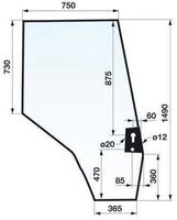 STEKLO KABINE VRAT desno MF-MASSEY FERGUSON Serije 4200 IN 4300 4215-4220-4225-4235-4240-4245-4255-4260-4265-4270-4315-4320-4325-4335-4340-4345-4350-4