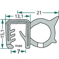 PROFIL GUMI STEKLA kabine UNI (za debelino stekla 6mm) PROFIL GUMI STEKLA kabine UNI (za debelino stekla 6mm)