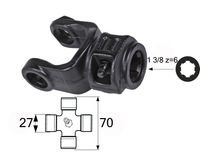 VILICA KARDANA ZUNANJA priključna za križ 27x70 1 3/8 z=6 VILICA KARDANA ZUNANJA priključna za križ 27x70 1 3/8 z=6