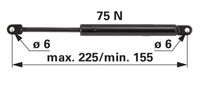 AMORTIZER KABINE POKROVA STREHE L=225 F=75N FENDT 206S, 207S, 208S, 209S AMORTIZER KABINE POKROVA STREHE L=225 F=75N FENDT 206S, 207S, 208S, 209S