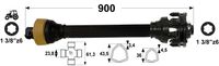 KARDAN T2  L=900 mm S SKLOPKO LAMELNO DVE LAMELI 400 Nm