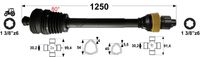  KARDAN T5 L= 1250 mm Z ZGLOBOM ŠIROKOKOTNIM 80° IN SKLOPKO ZVEZDASTO 600 Nm