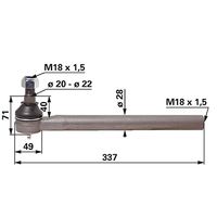 ZGLOB VOLANA notr M18x1.5 l=318mm most CARRARO ZETOR FORTERRA UR III NH NEW HOLLAND LB FB