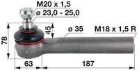 ZGLOB VOLANA desni ALI levi notranji desni M18x1.5mm K23mm MF-MASSEY FERGUSON 275-290-365-375-390-396-3050-3060-3065-4120-4130-4140-4225-4235-4240-424