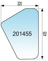 STEKLO KABINE VRAT spodaj LEVO ali DESNO 350x450 (v gumi) ŠTORE 402-404-502-504