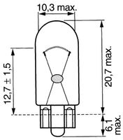 ŽARNICA brez grla W5W 12V 5W W2.1x9.5 ŽARNICA brez grla W5W 12V 5W W2.1x9.5