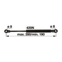 AMORTIZER KABINE L=280 F=520N CASE AMORTIZER KABINE L=280 F=520N CASE