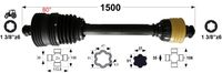KARDAN X7 L=1500 mm DIREKTNI Z ZGLOBOM 80° KARDAN X7 L=1500 mm DIREKTNI Z ZGLOBOM 80°