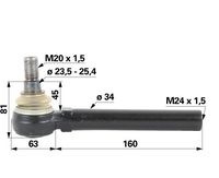 ZGLOB  VOLANA notranji desni M24x1.5mm  K24mm JOHN DEERE