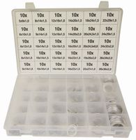 PODLOŽKE TESNILNE ALU (300 kom) grt-set vsebuje naslednje dimenzije podložk,vsakih po 10kom:5x9x10, 6x10x1.0, 6x12x1.0, 8x12x1.0, 8x14x1.0, 8x14x1.5, 
