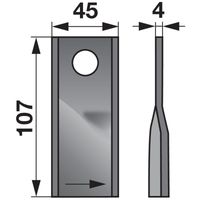NOŽ KOSILNICE107x45x4 LUKNJA fi=18.2 LEVI KUHN NOŽ KOSILNICE107x45x4 LUKNJA fi=18.2 LEVI KUHN
