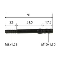VIJAK STOJNI KOLEKTORJA IZPUHA M8x1.25mm + M10x1.5mm L=91mm DEUTZ-FAHR F4 L413